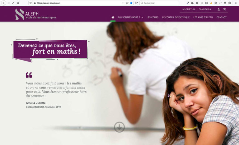 Création du site internet Aleph, école de maths