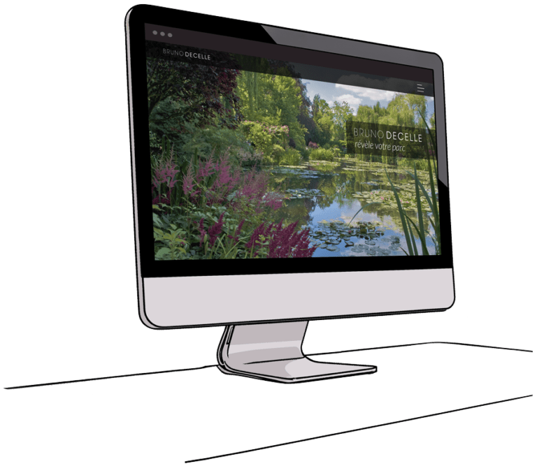Écran d’ordinateur affichant site de jardin paysager