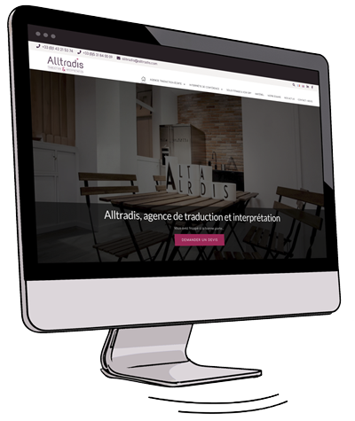 Écran d’ordinateur affichant le site Alltradis