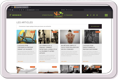 Page blog Studio Pilates Toulouse sur ordinateur