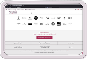 Pied de page site web avec logos clients