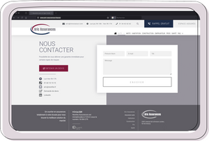 Page de contact Airc Assurances sur ordinateur portable