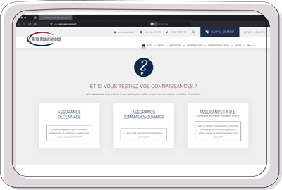 Page quiz Aric Assurances sur assurances construction