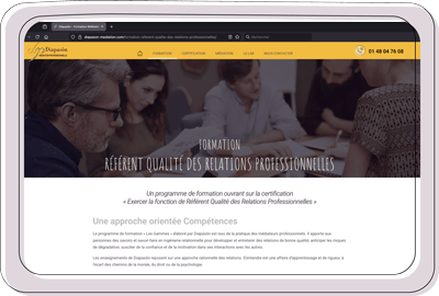 Page web formation Référent Qualité Relations Professionnelles