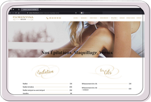 Site web de salon de beauté sur ordinateur