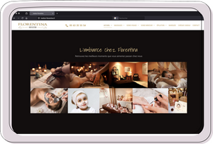 Site web spa Florentina affiché sur ordinateur portable