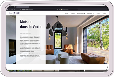 Site immobilier affiché sur un ordinateur portable