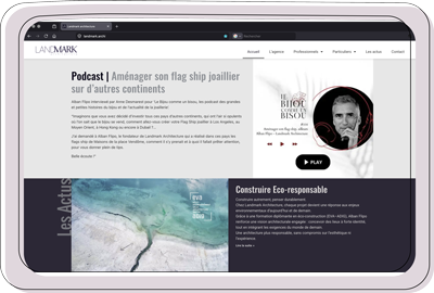 Page podcast joaillerie sur écran d’ordinateur portable