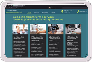 Site médical sur tablette, services médecine du sport