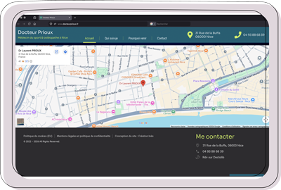 Carte localisation Docteur Proux à Nice
