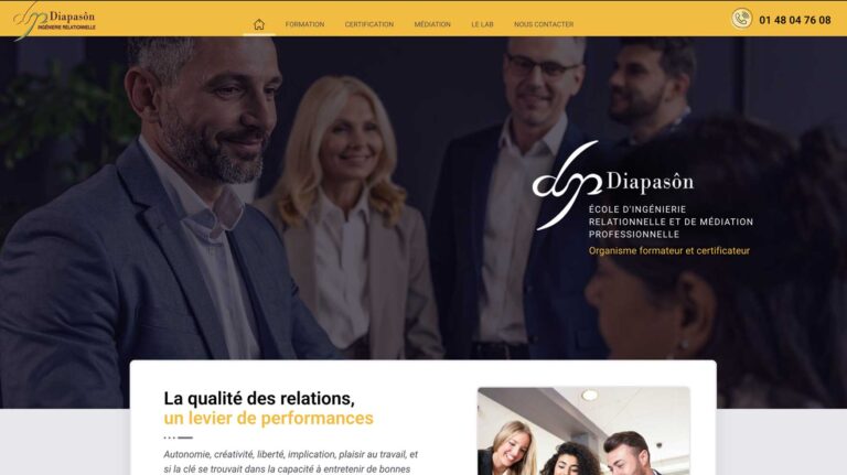 Homepage du site Diapason
