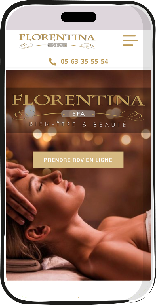 Site mobile Florentina Spa avec massage visage