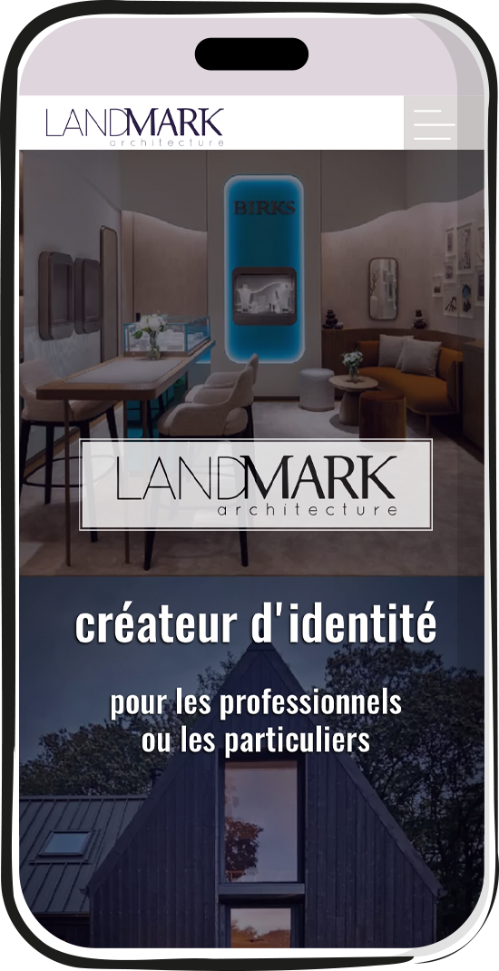 Publicité Landmark Architecture sur écran de smartphone
