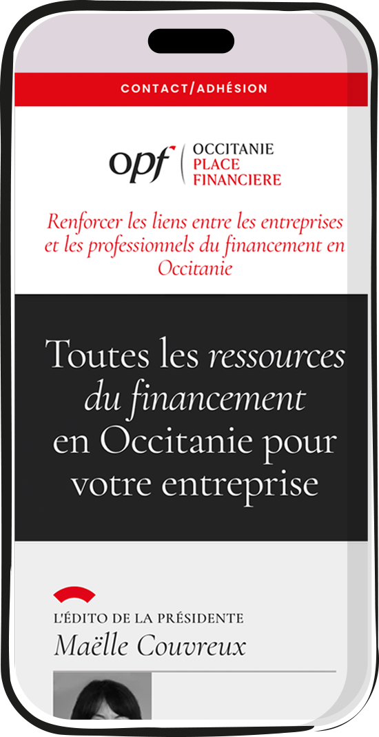 Page mobile OPF Occitanie Place Financière