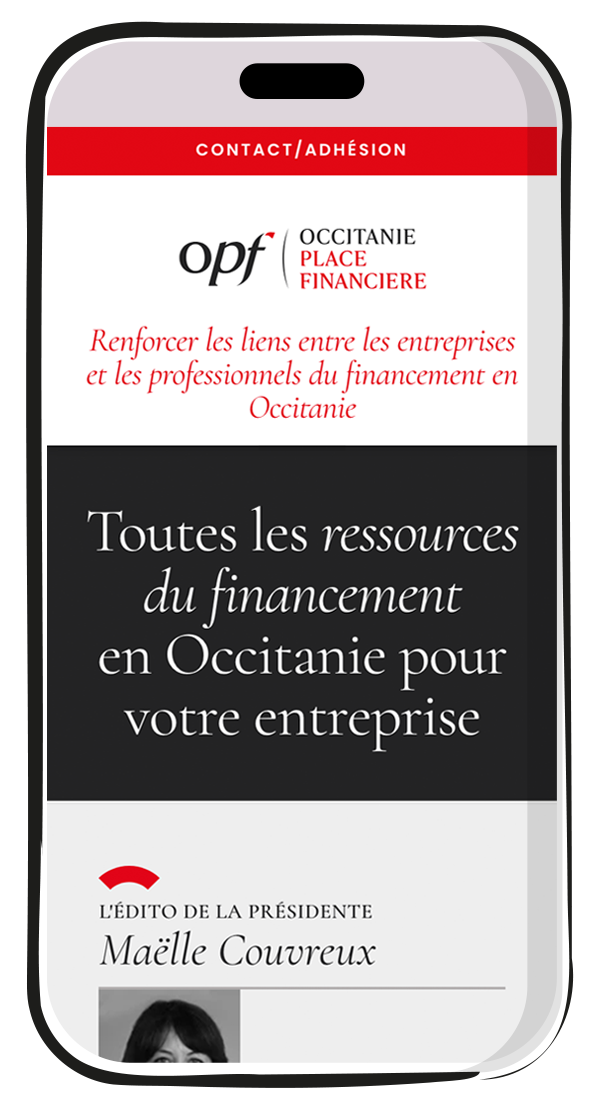 Page OPF Occitanie sur smartphone