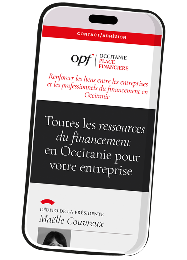 Maquette smartphone site Occitanie Place Financière
