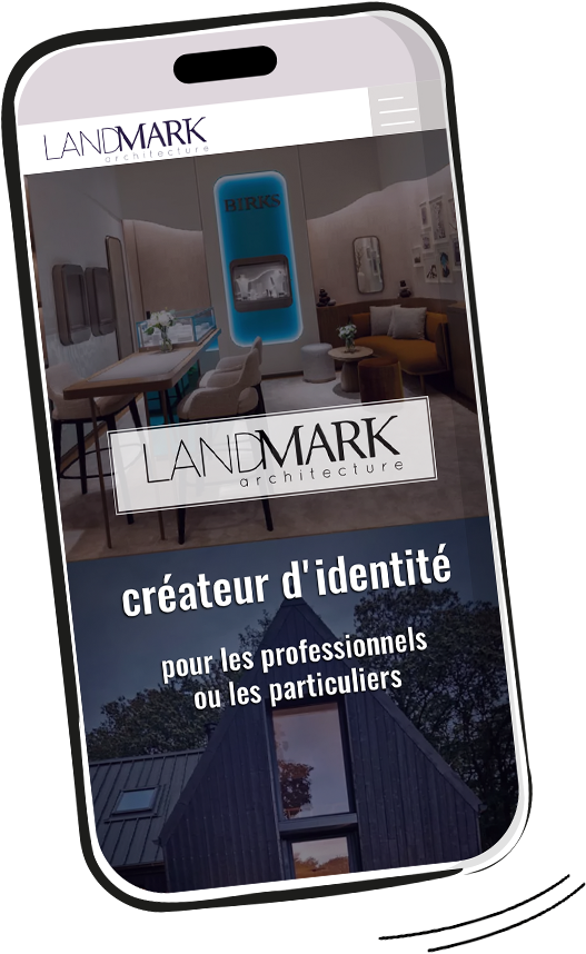 Maquette smartphone site Landmark architecture moderne