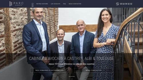 Homepage du site PARC Avocats